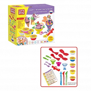 Набор для лепки с легким пластилином Сладкое мороженое, 25 см. (Let's Play, 36473)